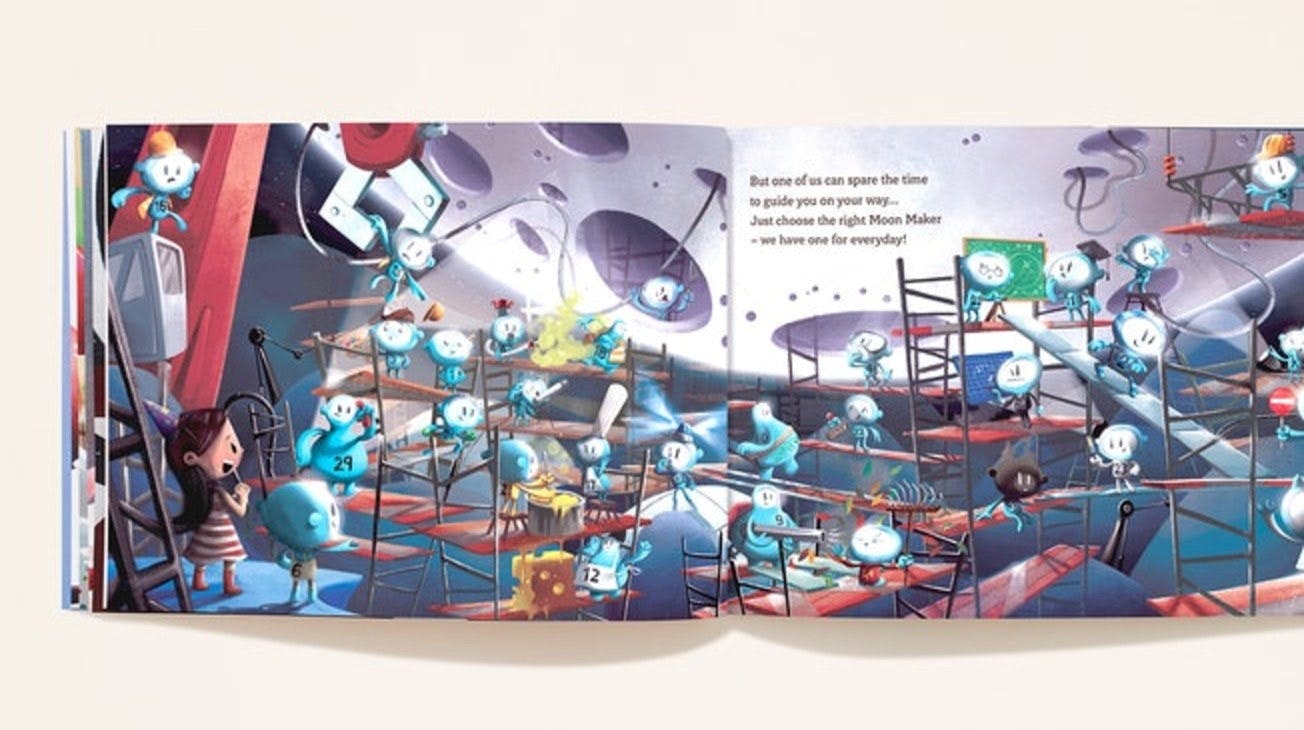 A double spread book of the character for their day.